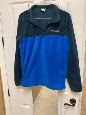 Columbia Men's Two-tone Long Sleeve quarter-zip Pullover Fleece Cinch Bottom L